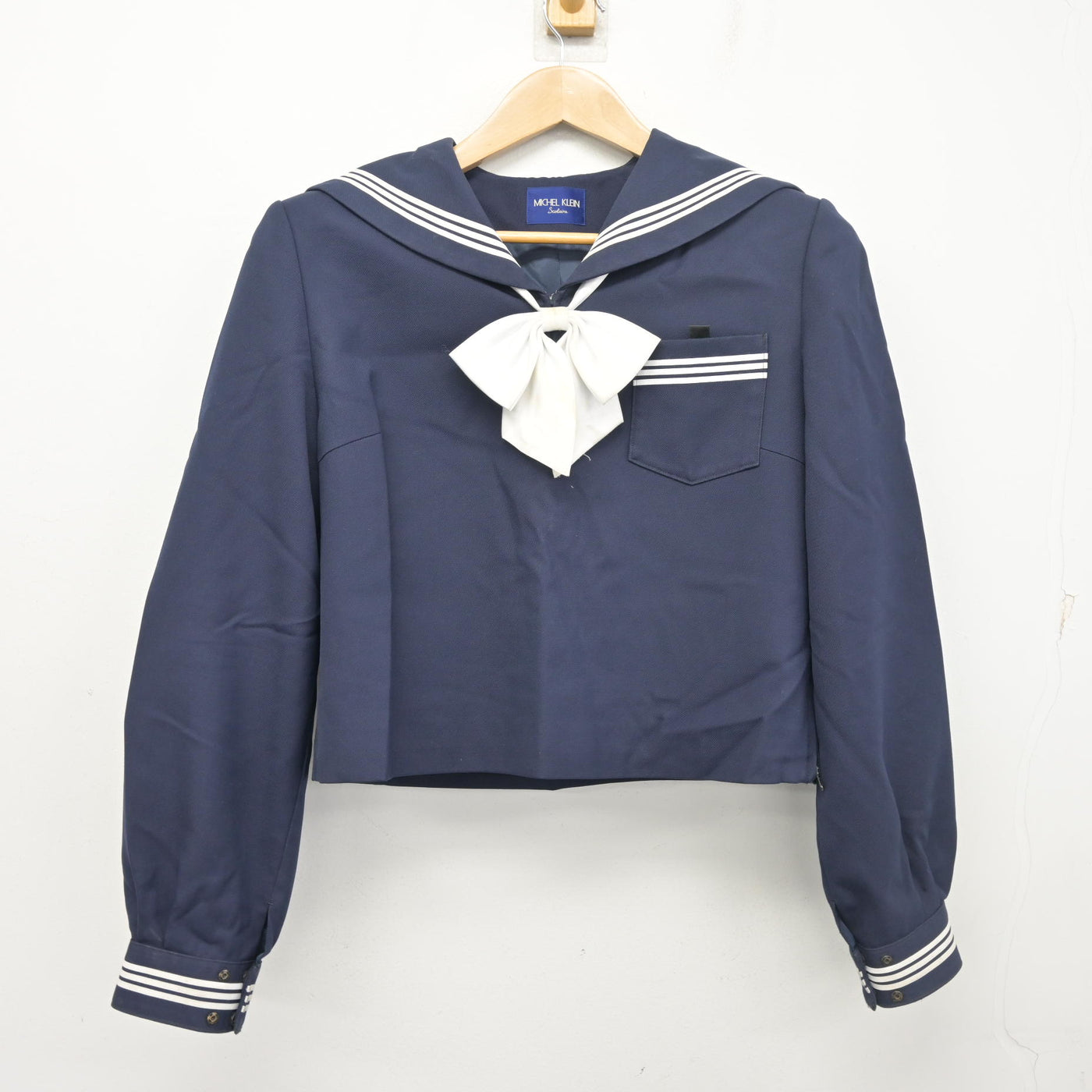 【中古】兵庫県 那波中学校 女子制服 3点 (セーラー服・スカート) sf103397