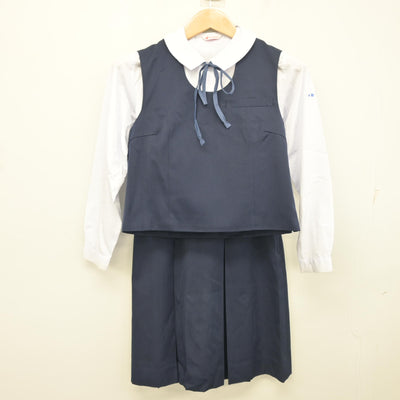【中古】香川県 三本松高等学校 女子制服 5点 (ブレザー・ベスト・シャツ・スカート) sf103404