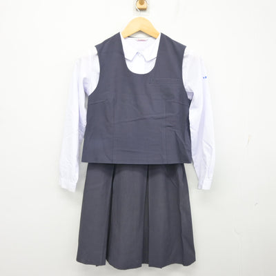 【中古】香川県 三本松高等学校 女子制服 3点 (ベスト・シャツ・スカート) sf103407