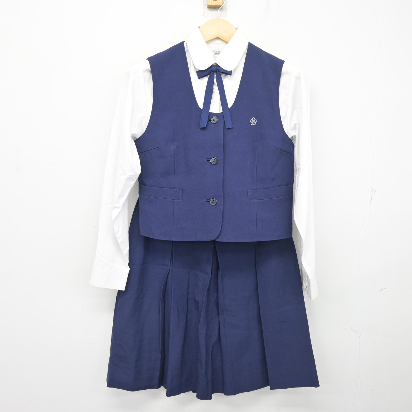 【中古】静岡県 浜北西高等学校 女子制服 5点 (ブレザー・ベスト・シャツ・スカート) sf103410