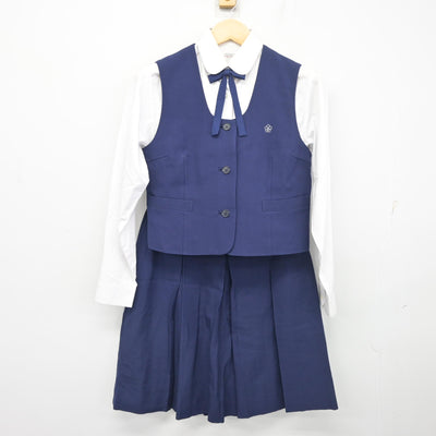 【中古】静岡県 浜北西高等学校 女子制服 5点 (ブレザー・ベスト・シャツ・スカート) sf103410