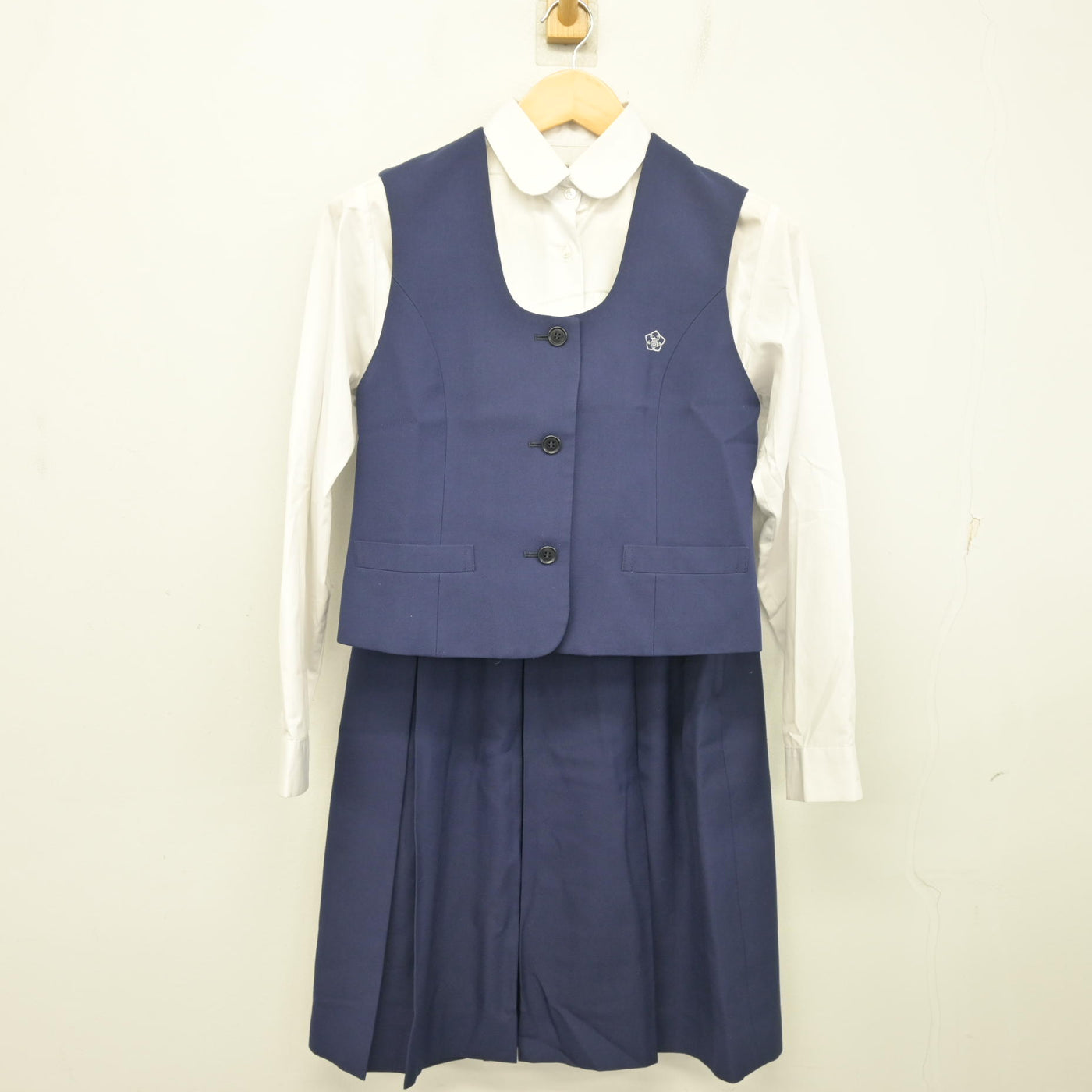 【中古】静岡県 浜北西高等学校 女子制服 4点 (ブレザー・ベスト・シャツ・スカート) sf103411