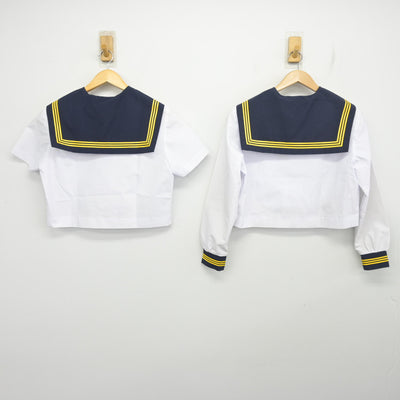 【中古】静岡県 浜名中学校 女子制服 4点 (セーラー服・スカート) sf103422
