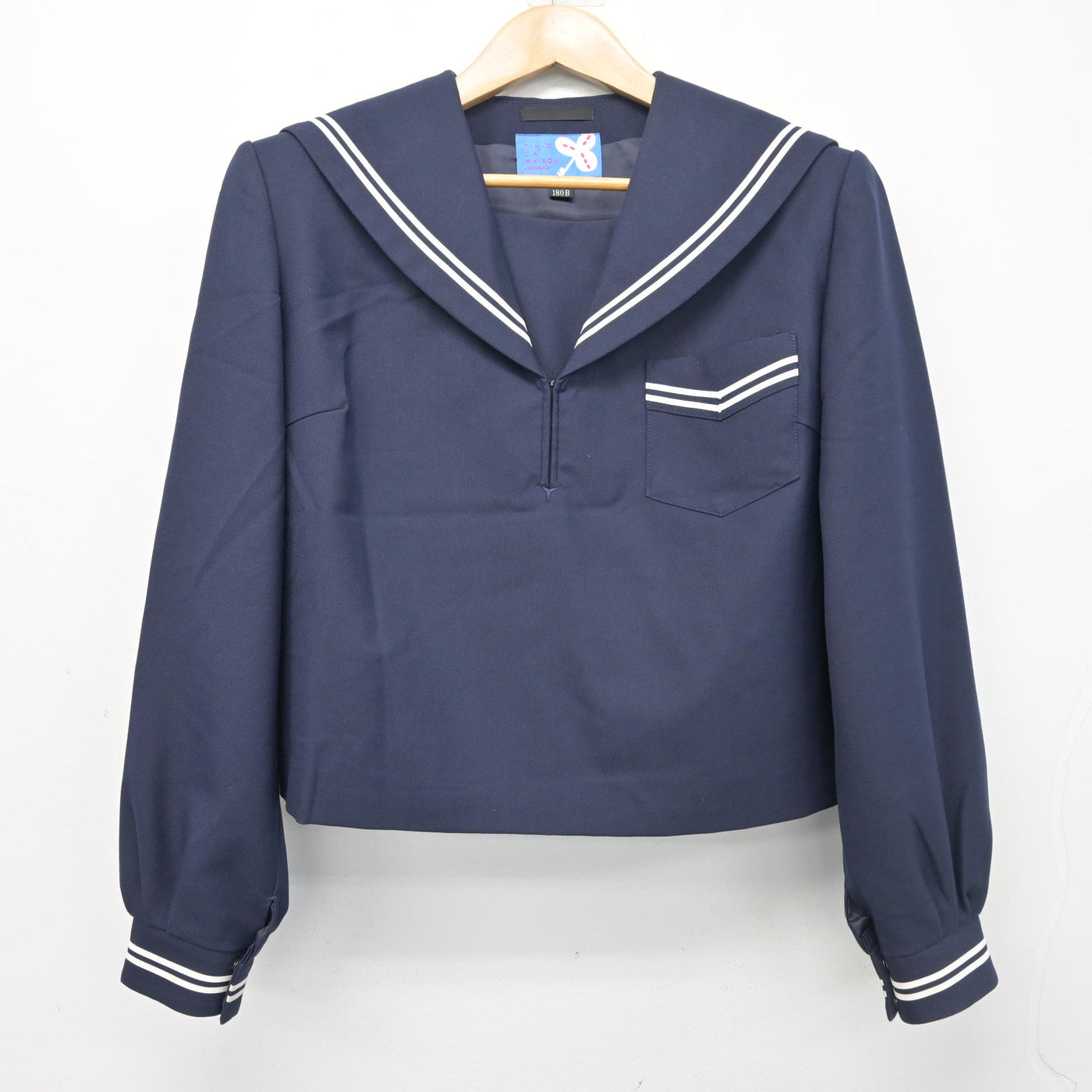 【中古】奈良県 天理市立南中学校 女子制服 2点 (セーラー服・スカート) sf103464