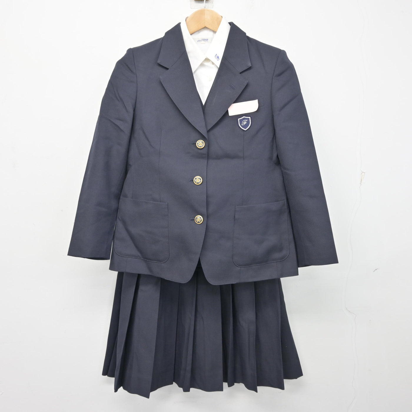 【中古】福岡県 二日市中学校 女子制服 4点 (ブレザー・ベスト・シャツ・スカート) sf103472