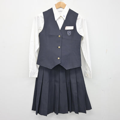 【中古】福岡県 二日市中学校 女子制服 4点 (ブレザー・ベスト・シャツ・スカート) sf103472