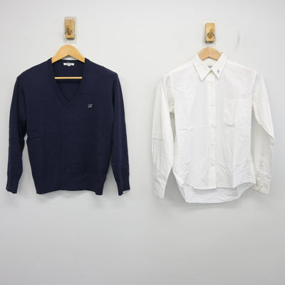 【中古】福岡県 二日市中学校 女子制服 2点 (ニット・シャツ) sf103473