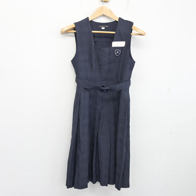 【中古】福岡県 二日市中学校 女子制服 2点 (シャツ・ジャンパースカート) sf103475