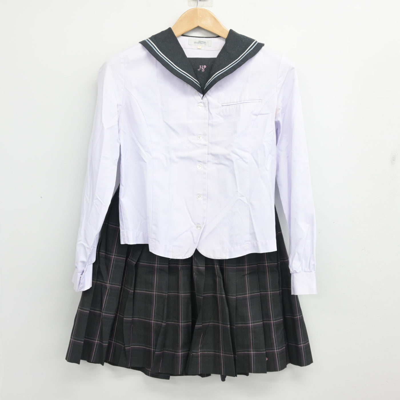 【中古】広島県 広島桜が丘高等学校 女子制服 3点 (ニット・セーラー服・スカート) sf103484
