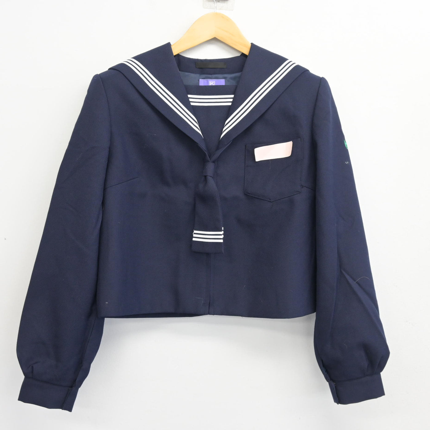 【中古】大分県 鶴崎中学校 女子制服 3点 (セーラー服・スカート) sf103487