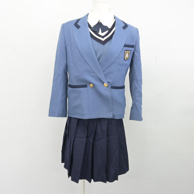【中古】静岡県 星陵中学校・高等学校 女子制服 5点 (ブレザー・ニット・シャツ・スカート) sf103493