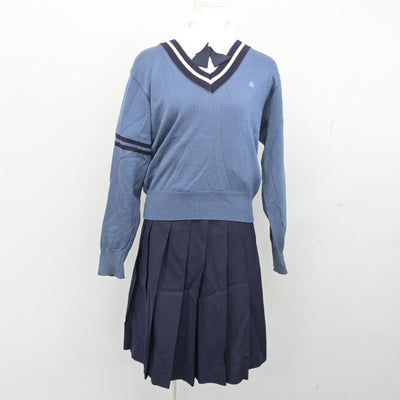 【中古】静岡県 星陵中学校・高等学校 女子制服 5点 (ブレザー・ニット・シャツ・スカート) sf103493
