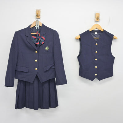 【中古】埼玉県 川越南高等学校 女子制服 4点 (ブレザー・ベスト・スカート) sf103496