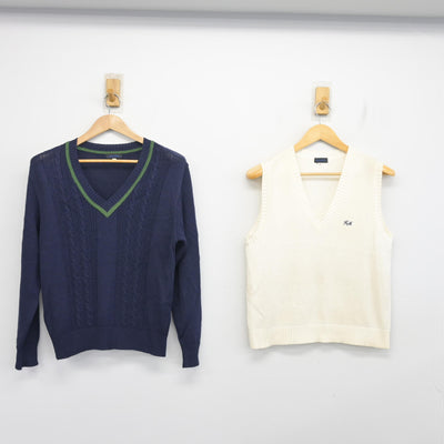 【中古】埼玉県 川越南高等学校 女子制服 2点 (ニット・ニットベスト) sf103497