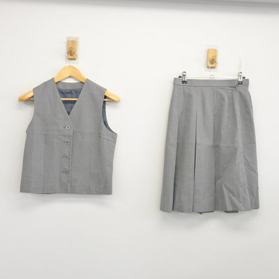 【中古】埼玉県 南陵中学校 女子制服 2点 (ベスト・スカート) sf103500