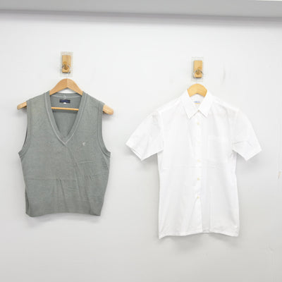 【中古】埼玉県 所沢中央高等学校 女子制服 2点 (ニットベスト・シャツ) sf103502