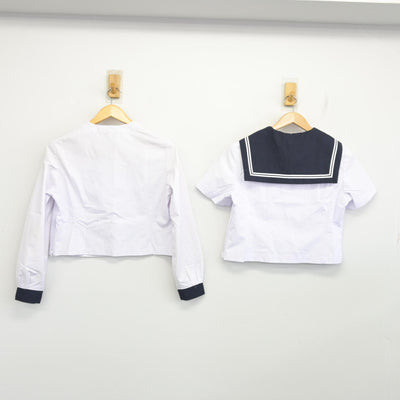 【中古】北海道 千歳高等学校 女子制服 4点 (セーラー服・スカート) sf103512