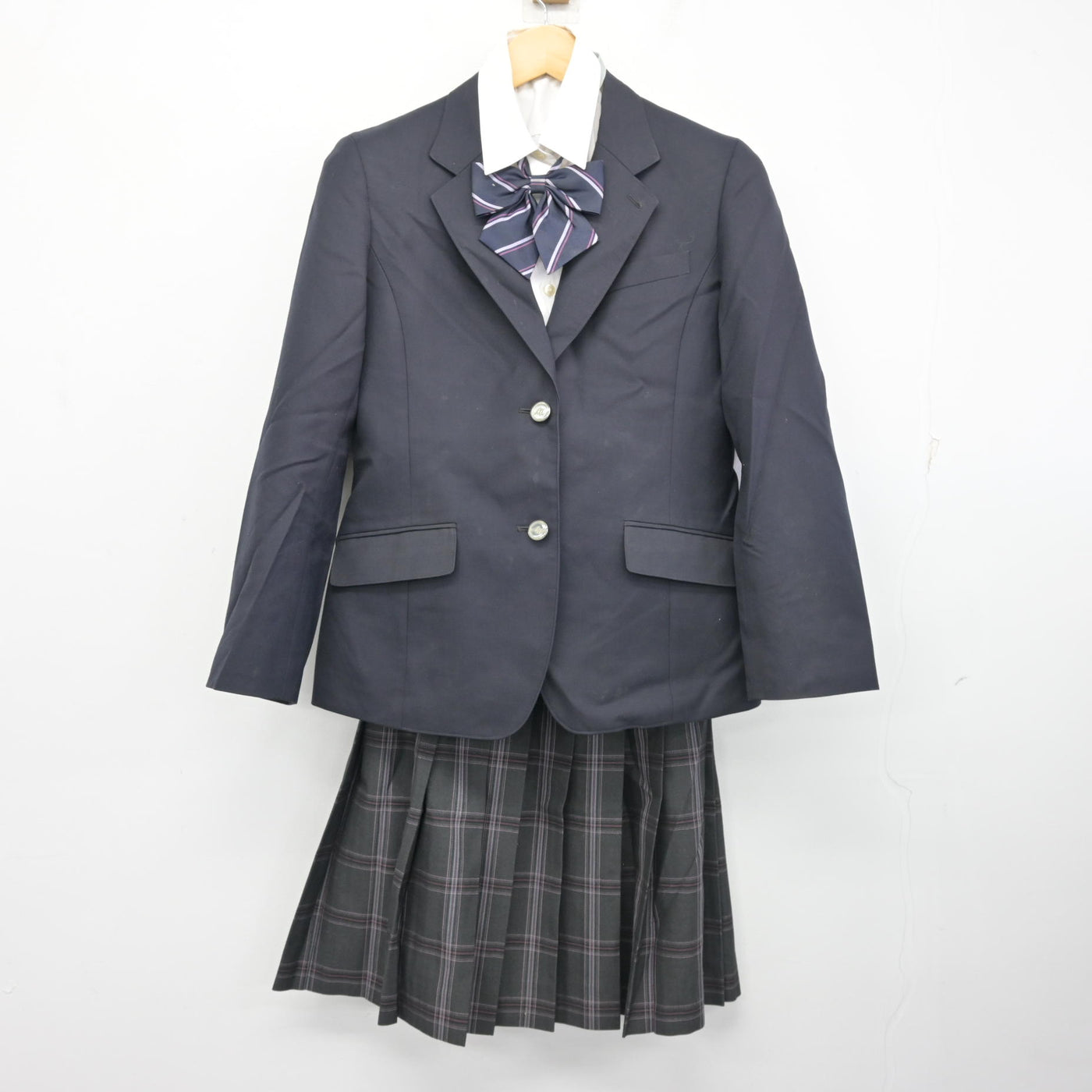 【中古】神奈川県 厚木西高等学校 女子制服 4点 (ブレザー・シャツ・スカート) sf103543