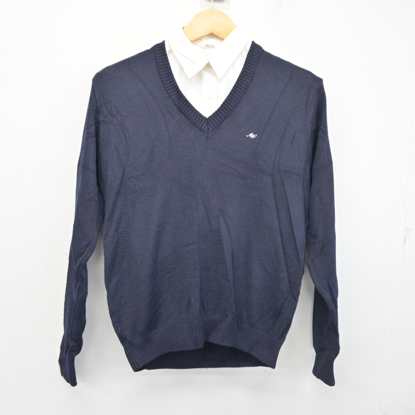 【中古】神奈川県 厚木西高等学校 女子制服 2点 (ニット・シャツ) sf103544