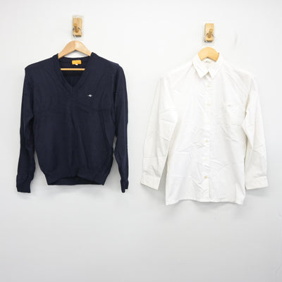 【中古】神奈川県 厚木西高等学校 女子制服 2点 (ニット・シャツ) sf103544