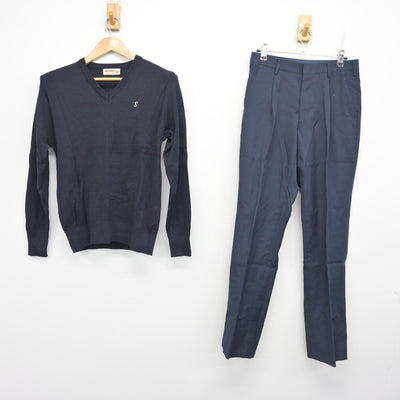 【中古】埼玉県 狭山ヶ丘高等学校 男子制服 2点 (ニット・ズボン) sf103554