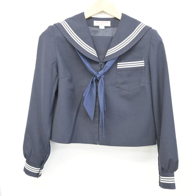 【中古】静岡県 磐田市立神明中学校 女子制服 4点 (セーラー服・スカート・スカート) sf103578