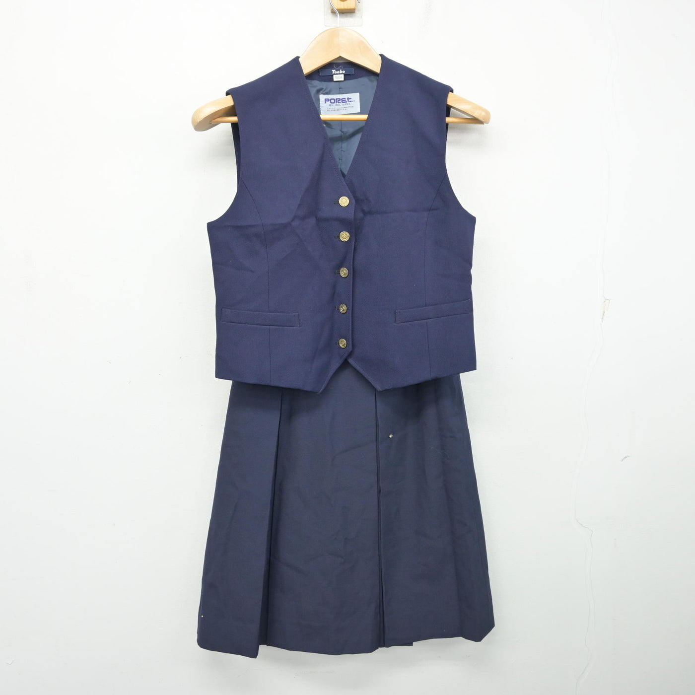 【中古】滋賀県 玉川高等学校 女子制服 2点 (ベスト・スカート) sf103623