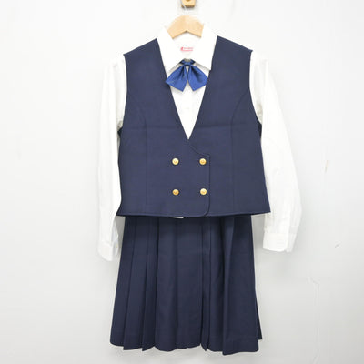 【中古】香川県 高松商業高等学校 女子制服 6点 (ブレザー・ベスト・シャツ・スカート) sf103634