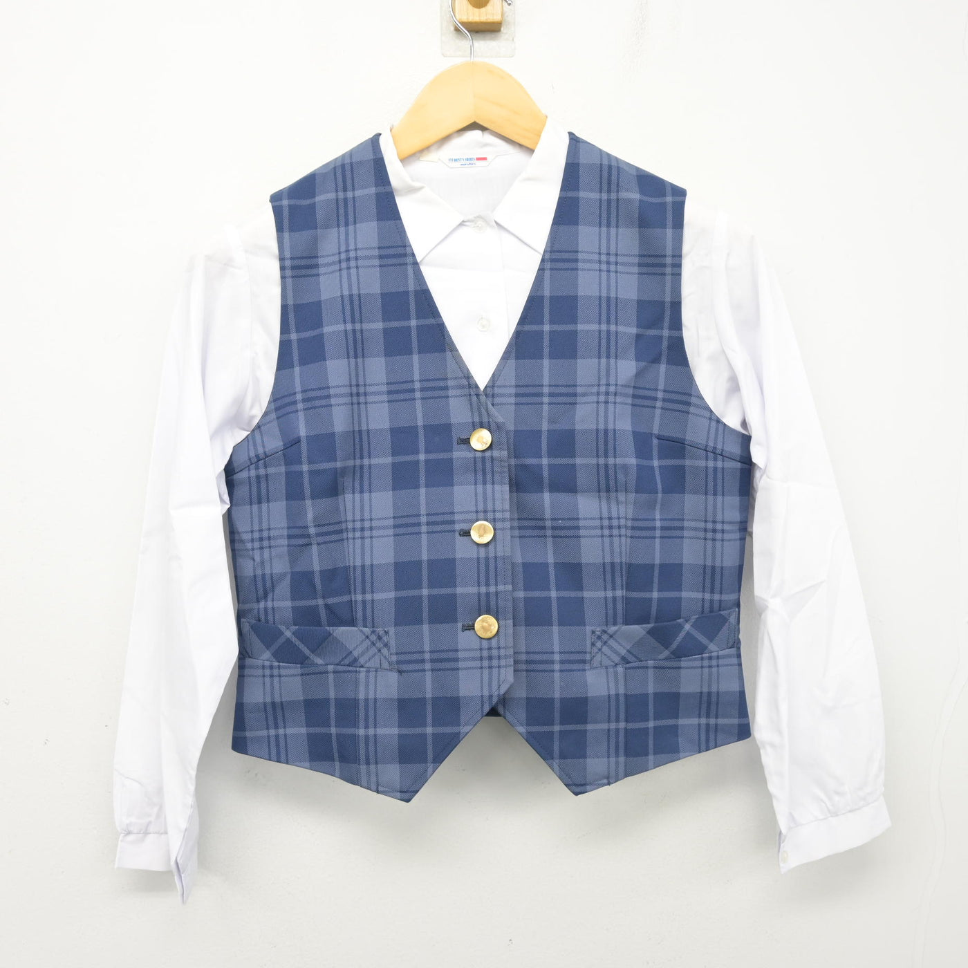 【中古】埼玉県 大井中学校 女子制服 3点 (ブレザー・ベスト・シャツ) sf103637