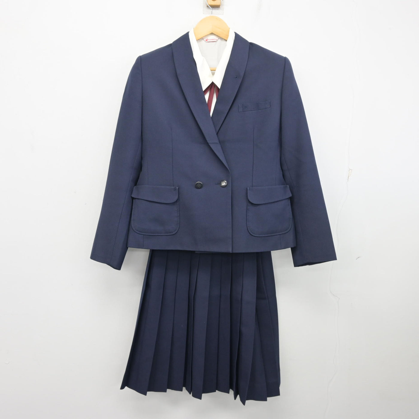 【中古】香川県 丸亀高等学校 女子制服 6点 (ブレザー・ベスト・シャツ・スカート) sf103656