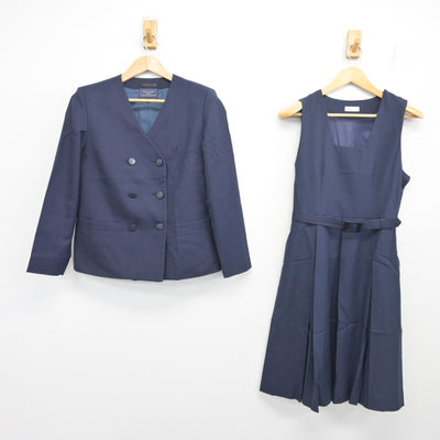 【中古】茨城県 水戸第四中学校 女子制服 2点 (ブレザー・ジャンパースカート) sf103669