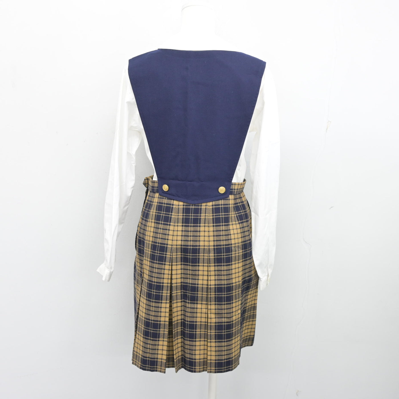 【中古】熊本県 秀岳館高等学校 女子制服 3点 (ブレザー・シャツ・ジャンパースカート) sf103675