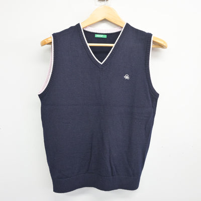 【中古】大分県 大分国際情報高等学校 女子制服 2点 (ニットベスト・シャツ) sf103696