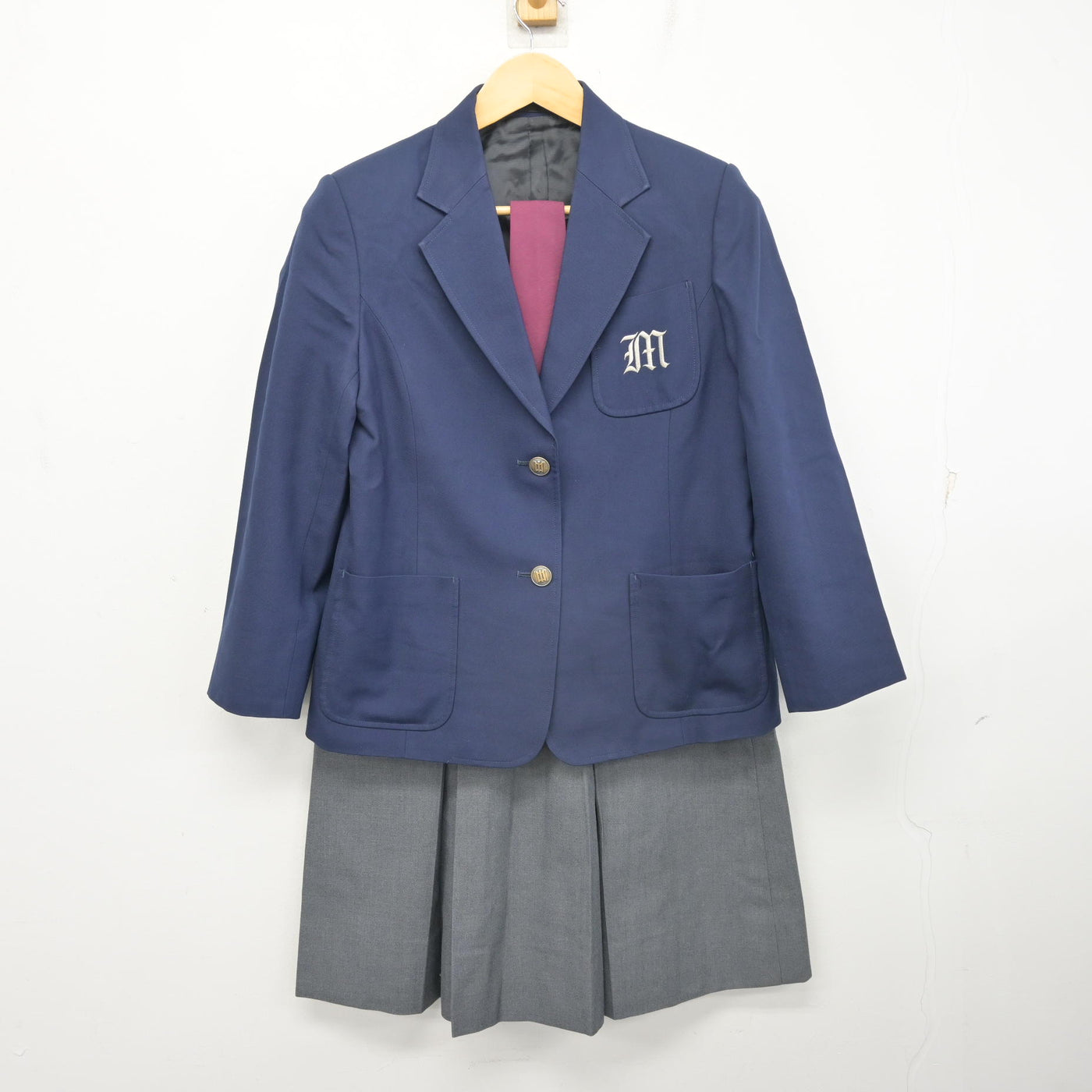 【中古】神奈川県 南河原中学校 女子制服 4点 (ブレザー・ベスト・スカート) sf103733