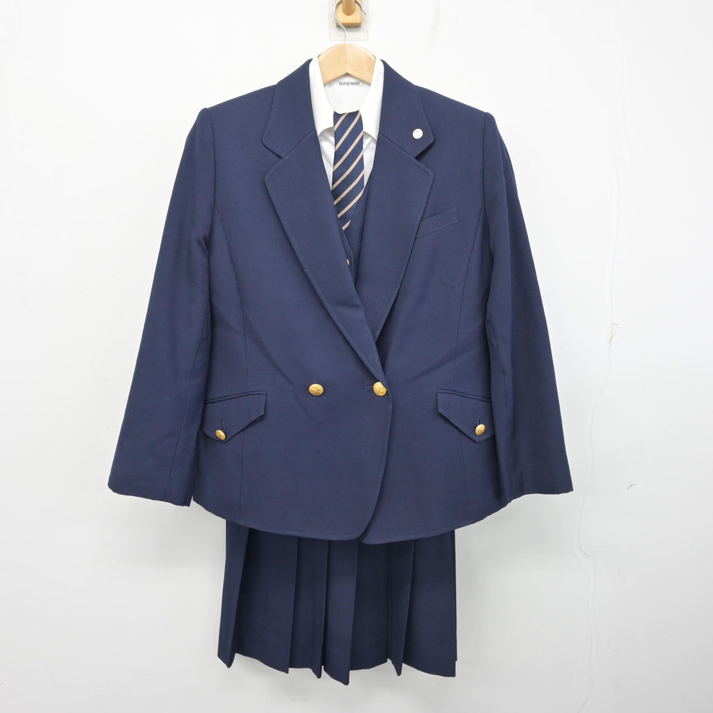 【中古】広島県 安田女子中学高等学校 女子制服 5点 (ブレザー・ベスト・シャツ・スカート) sf103740