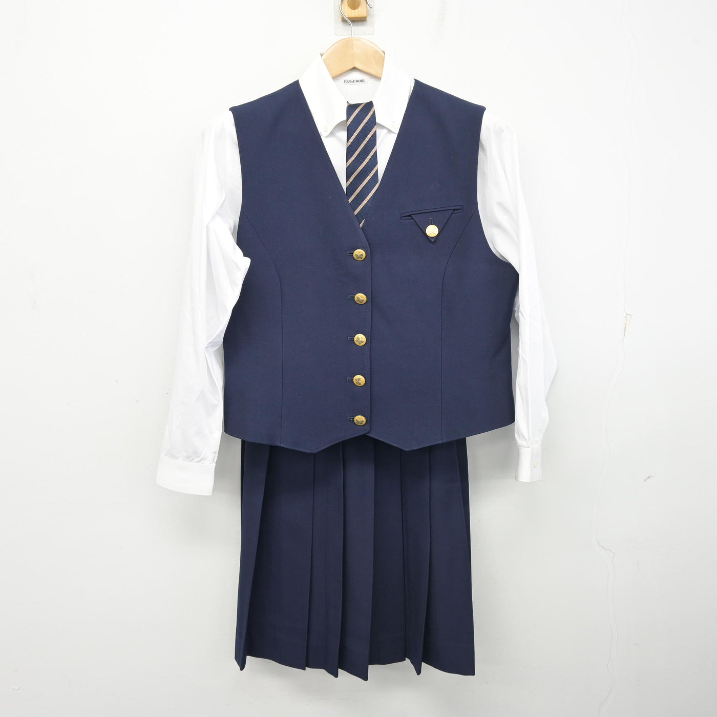 【中古】広島県 安田女子中学高等学校 女子制服 5点 (ブレザー・ベスト・シャツ・スカート) sf103740