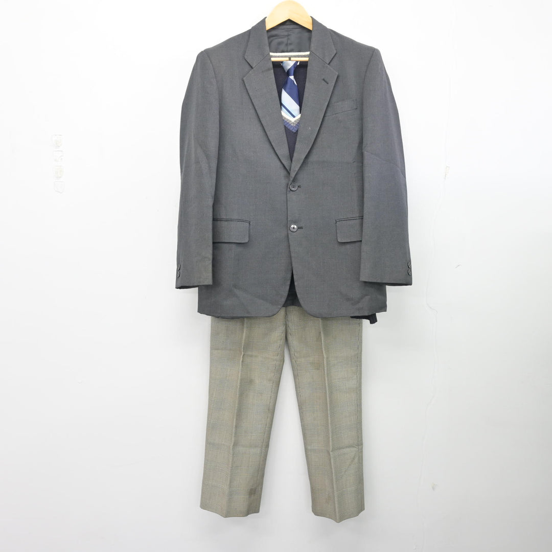 中古】岡山県 倉敷古城池高等学校 男子制服 4点 (ブレザー・ニット