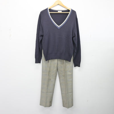 【中古】岡山県 倉敷古城池高等学校 男子制服 4点 (ブレザー・ニット・ズボン) sf103764