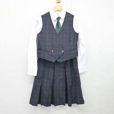 【中古】北海道 上野幌中学校 女子制服 5点 (ブレザー・ベスト・シャツ・スカート) sf103766