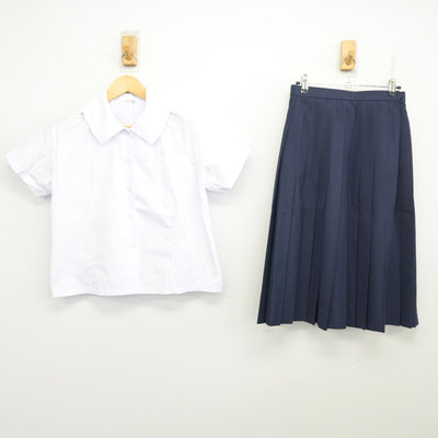 【中古】福島県 伊達中学校 女子制服 2点 (ブラウス・スカート) sf103772