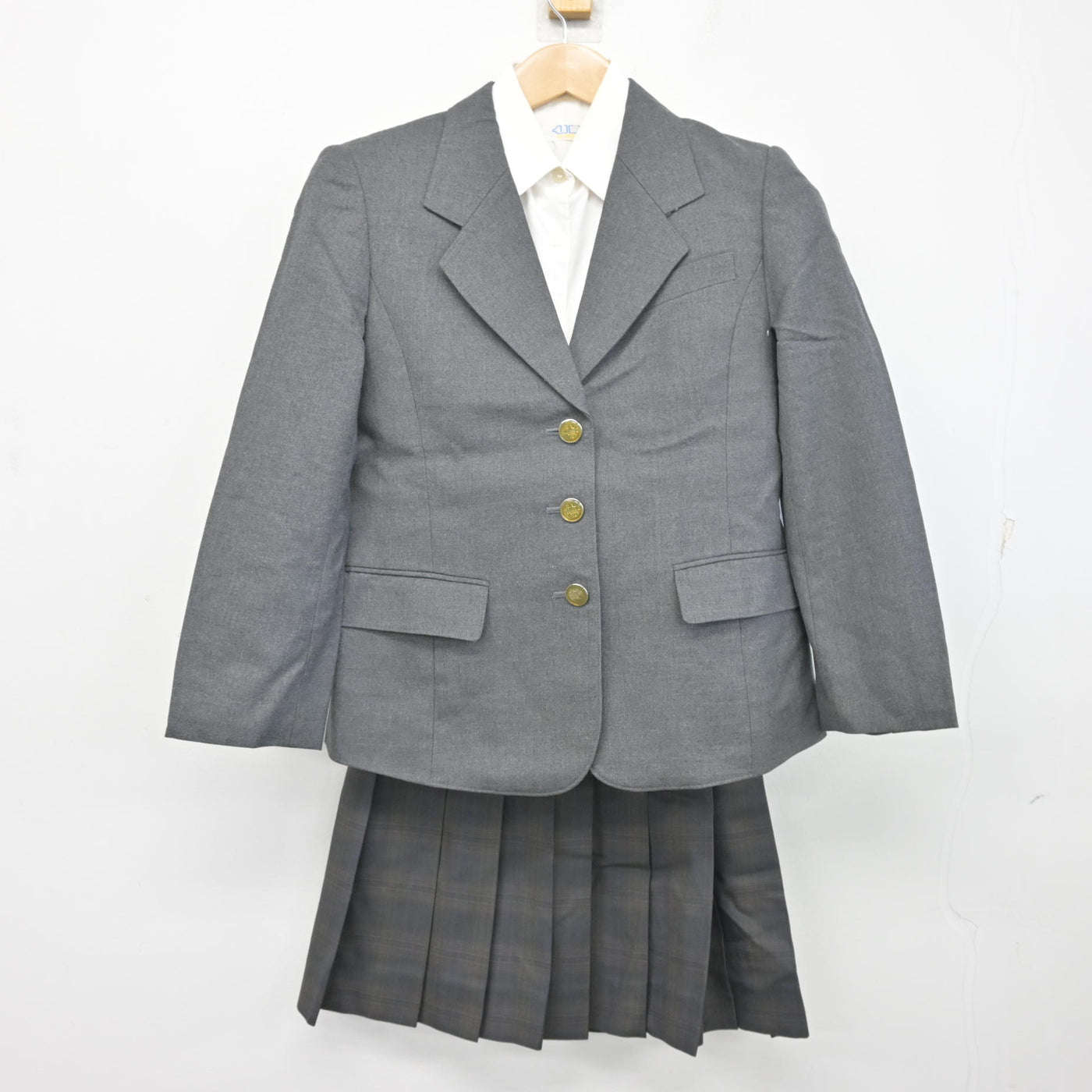 【中古】大阪府 天王寺高等学校 女子制服 3点 (ブレザー・シャツ・スカート) sf103778