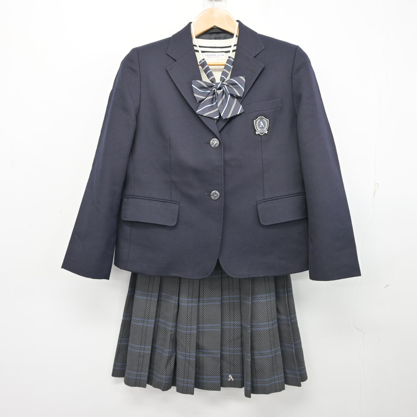 【中古】大阪府 旭高等学校 女子制服 4点 (ブレザー・ニット・スカート) sf103780