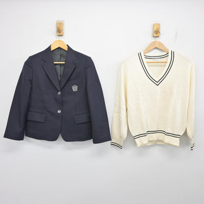 【中古】大阪府 旭高等学校 女子制服 4点 (ブレザー・ニット・スカート) sf103780