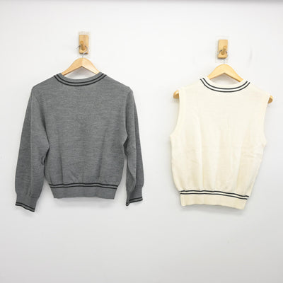 【中古】大阪府 旭高等学校 女子制服 2点 (ニット・ニットベスト) sf103782