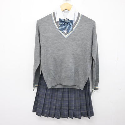 【中古】東京都 多摩大学目黒高等学校 女子制服 6点 (ブレザー・ニット・シャツ・スカート) sf103804
