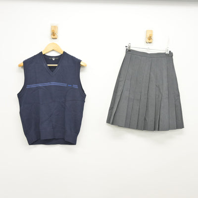 【中古】東京都 宝仙学園順天堂大学系属理数インター高等学校 女子制服 2点 (ニットベスト・スカート) sf103810