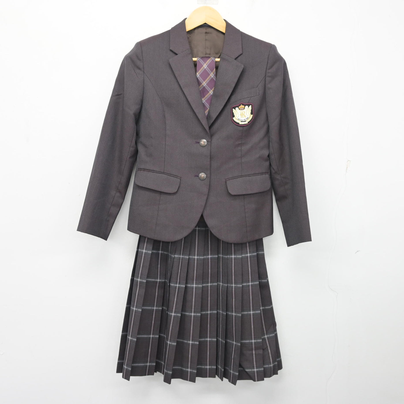 【中古】秋田県 秋田令和高等学校 女子制服 3点 (ブレザー・スカート) sf103818