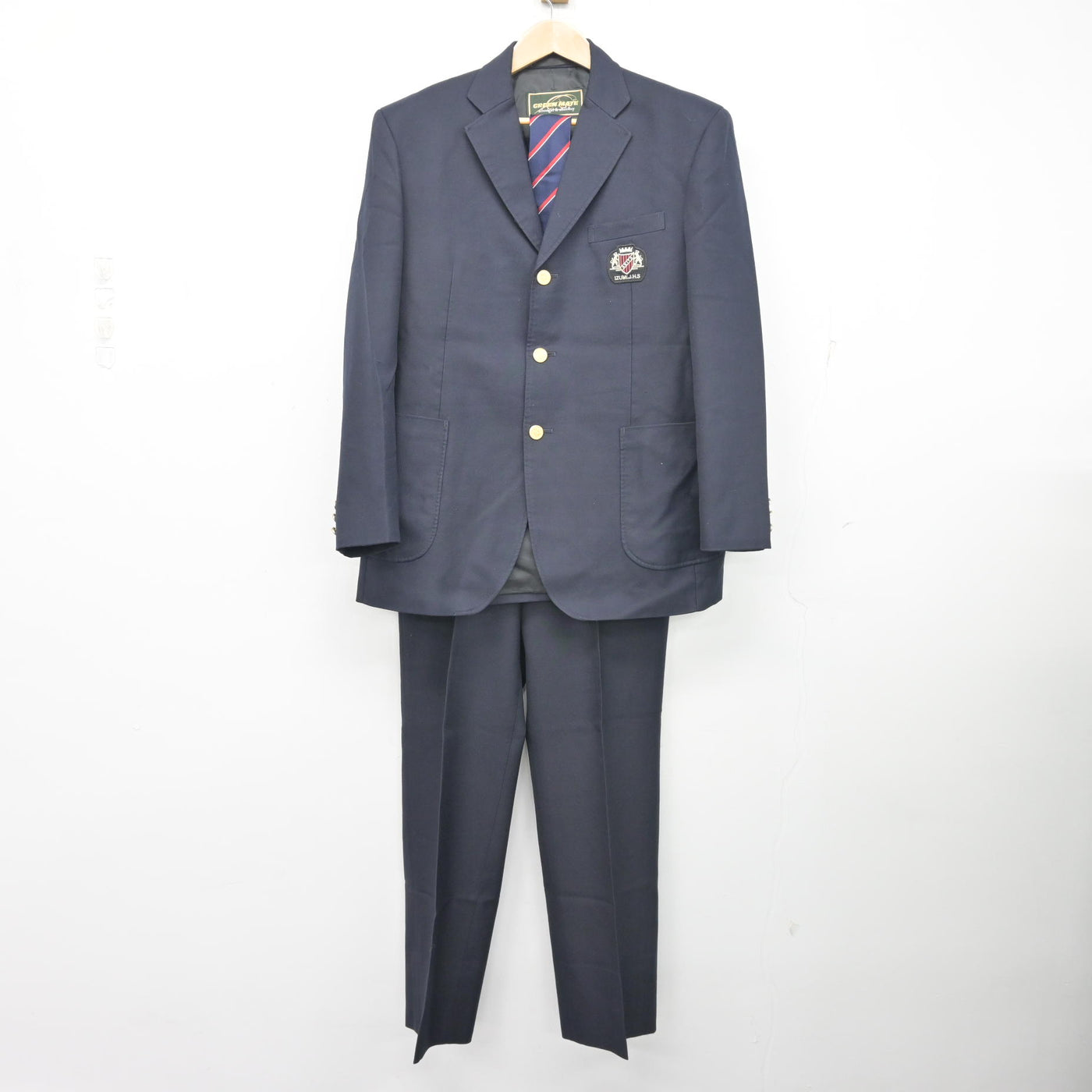 【中古】秋田県 秋田市立泉中学校 男子制服 4点 (ブレザー・ニット・ズボン) sf103824
