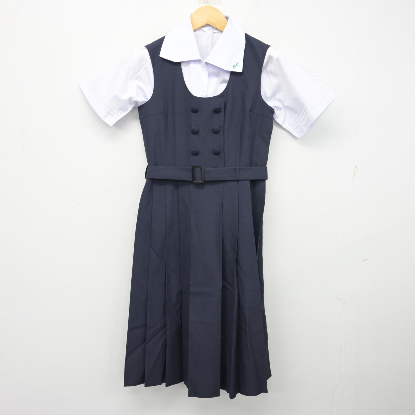 【中古】兵庫県 兵庫県立西宮高等学校 女子制服 2点 (シャツ・ジャンパースカート) sf103841