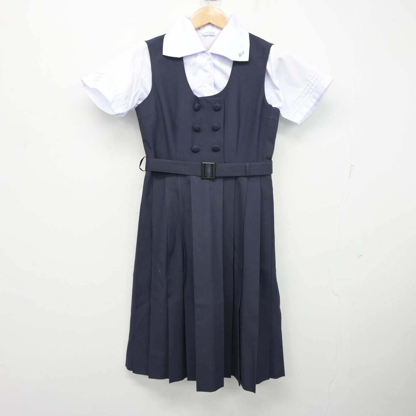 【中古】兵庫県 兵庫県立西宮高等学校 女子制服 3点 (シャツ・シャツ・ジャンパースカート) sf103842